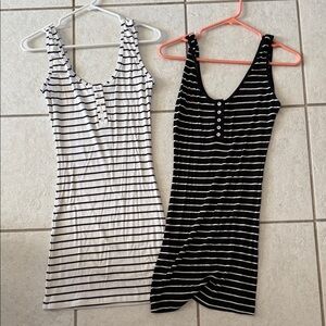 Beach Bunny Black and White Striped Dresses